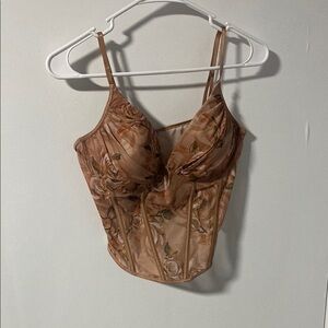 Floral Corset Top with Spaghetti Straps